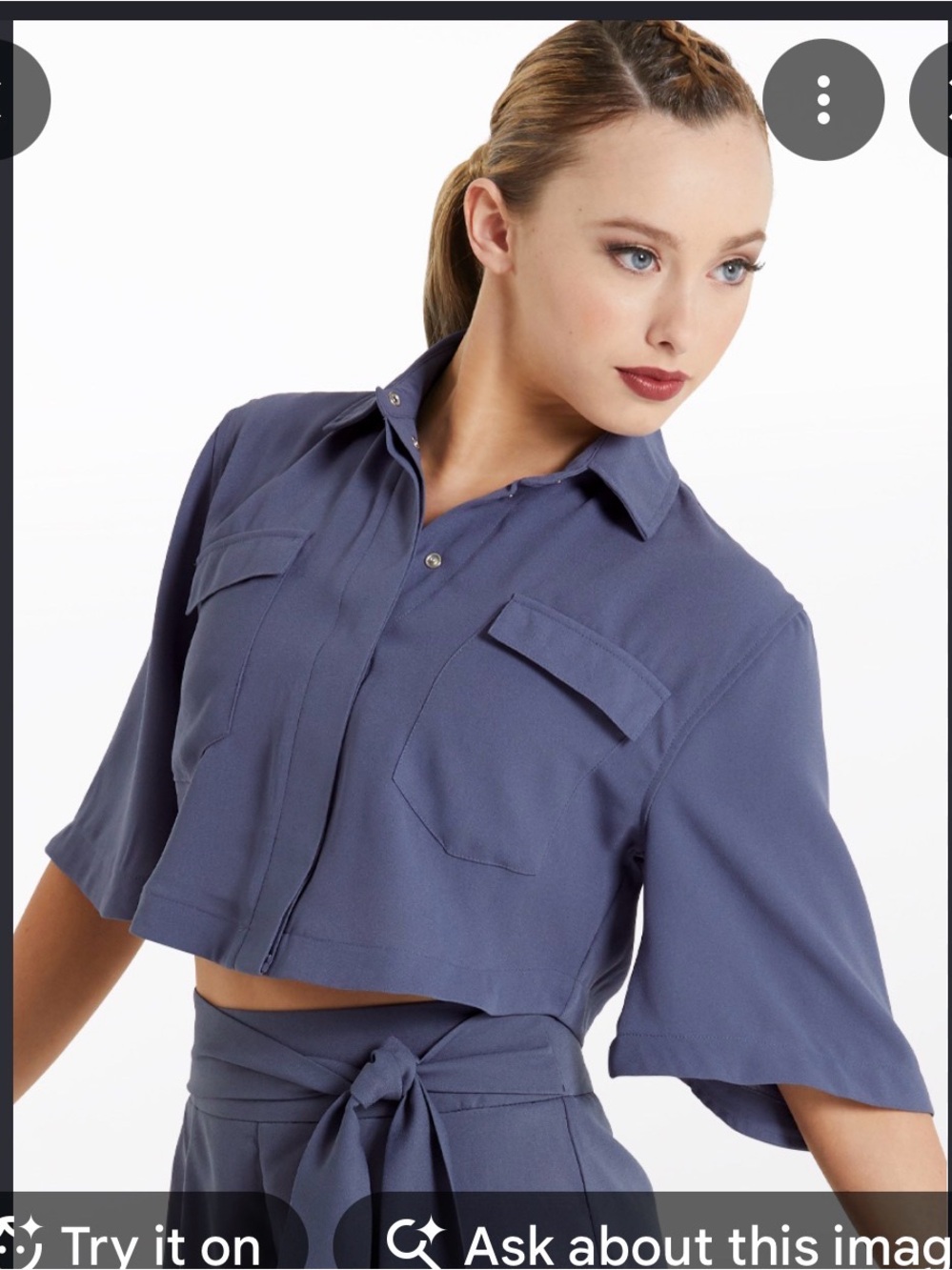 balera Three-Piece Wide-Leg Set in Slate Blue dance costume size small adult